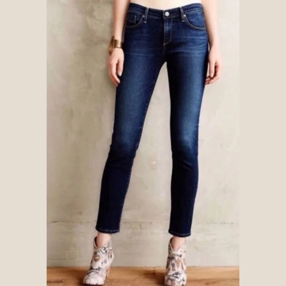 Anthropologie Pilcro and the Letterpress Low-Rise Straight Leg Ankle Zip Jeans